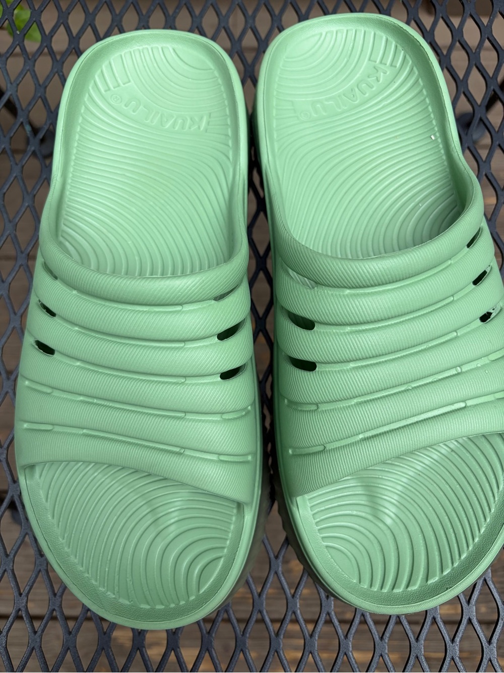 Comfort Slide Sandals in Mint Green